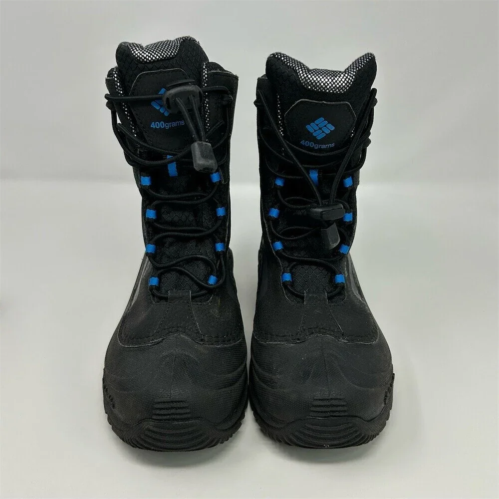 Columbia Bugaboot Plus IV Youth Snow Boots Waterproof Insulated Black/Blue 4